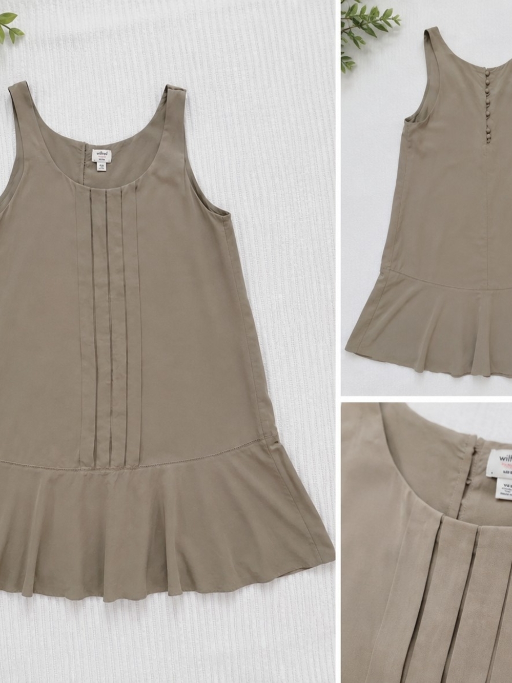 Wilfred Olive-Taupe Pleated-Hem Dress - Picture 2 of 3